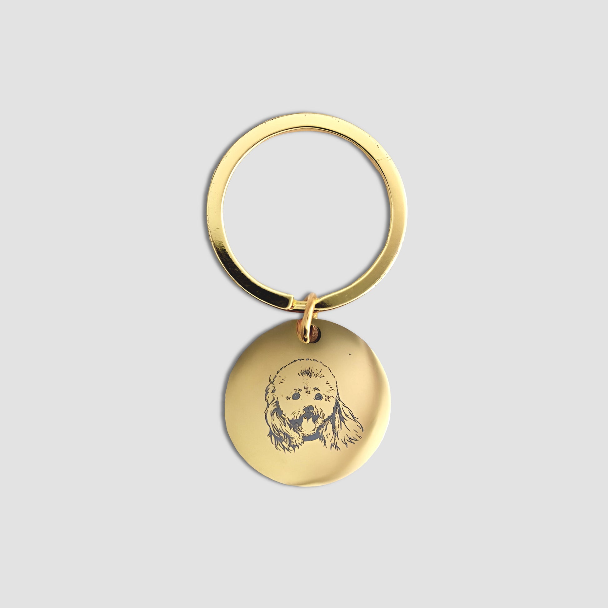 Custom Pet Memorial Keychain Gold - 1 Pendant