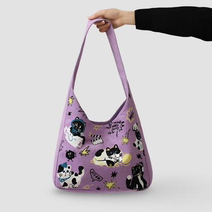 Pawsitive Cat Print Bag