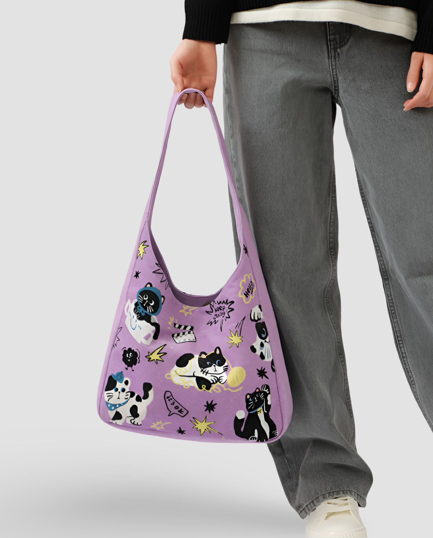 Pawsitive Cat Print Bag