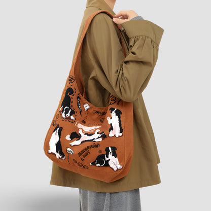 Pawsitive Collie Print Canvas Bag A Petter Place