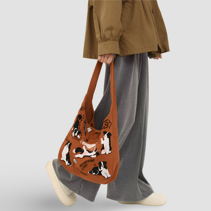 Pawsitive Collie Print Canvas Bag A Petter Place